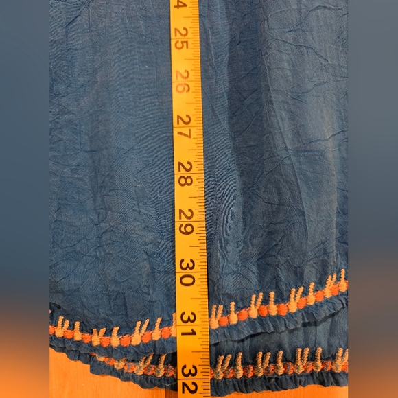 Johnny Was Vanessa Georgette Embroidered Flowy Tunic Top Blue Women's Sz Medium. - Picture 12 of 12